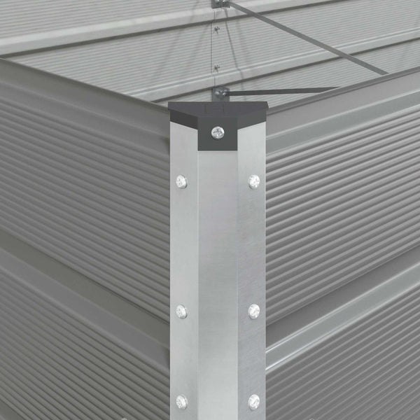 vidaXL Raised Garden Bed Light Grey 385 x 100 x 45 cm Galvanized Steel