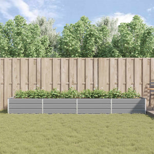vidaXL Raised Garden Bed Light Grey 385 x 100 x 45 cm Galvanized Steel