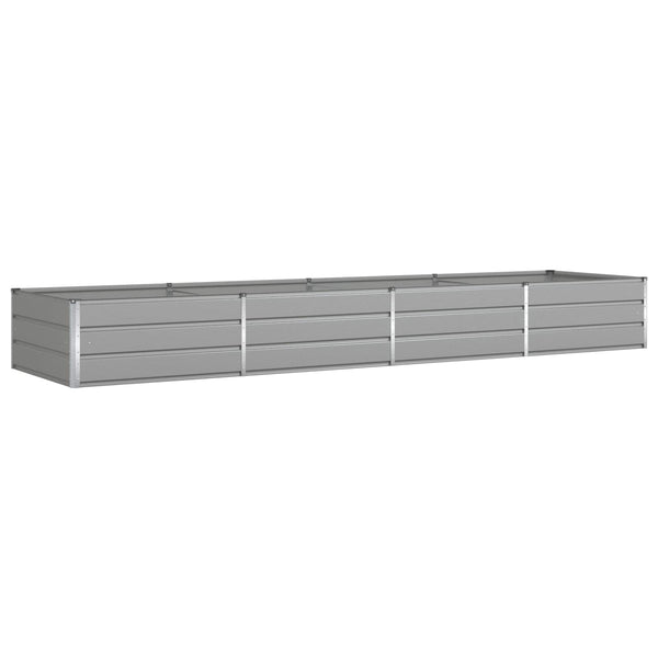 vidaXL Raised Garden Bed Light Grey 385 x 100 x 45 cm Galvanized Steel