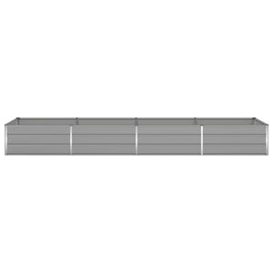 vidaXL Raised Garden Bed Light Grey 385 x 100 x 45 cm Galvanized Steel