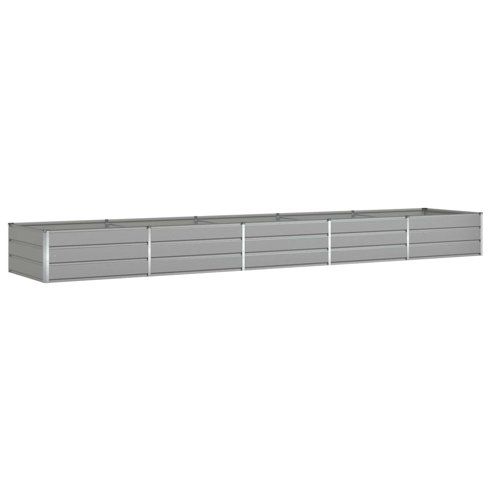 vidaXL Raised Garden Bed Light Grey 480 x 100 x 45 cm Galvanised Steel