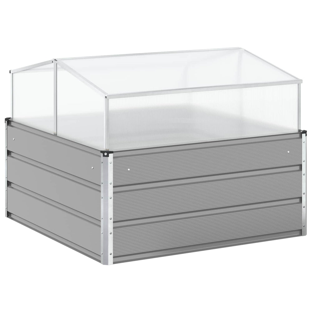 vidaXL Planter Light Grey 100 x 100 x 77 cm Galvanized Steel