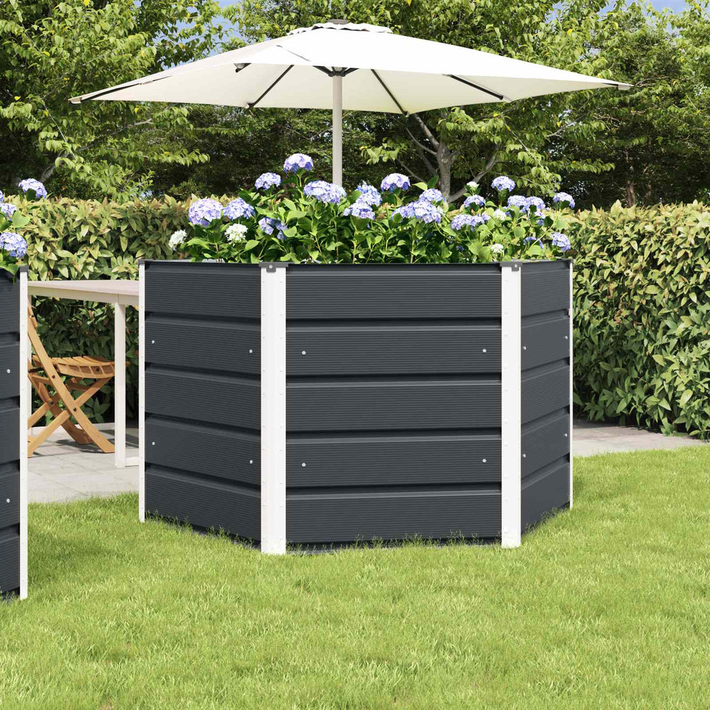 vidaXL Anthracite Planter 129 x 129 x 75 cm Steel