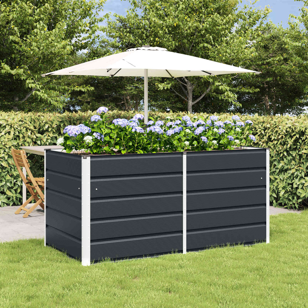 vidaXL Raised Garden Bed Anthracite 160 x 80 x 75 cm Steel