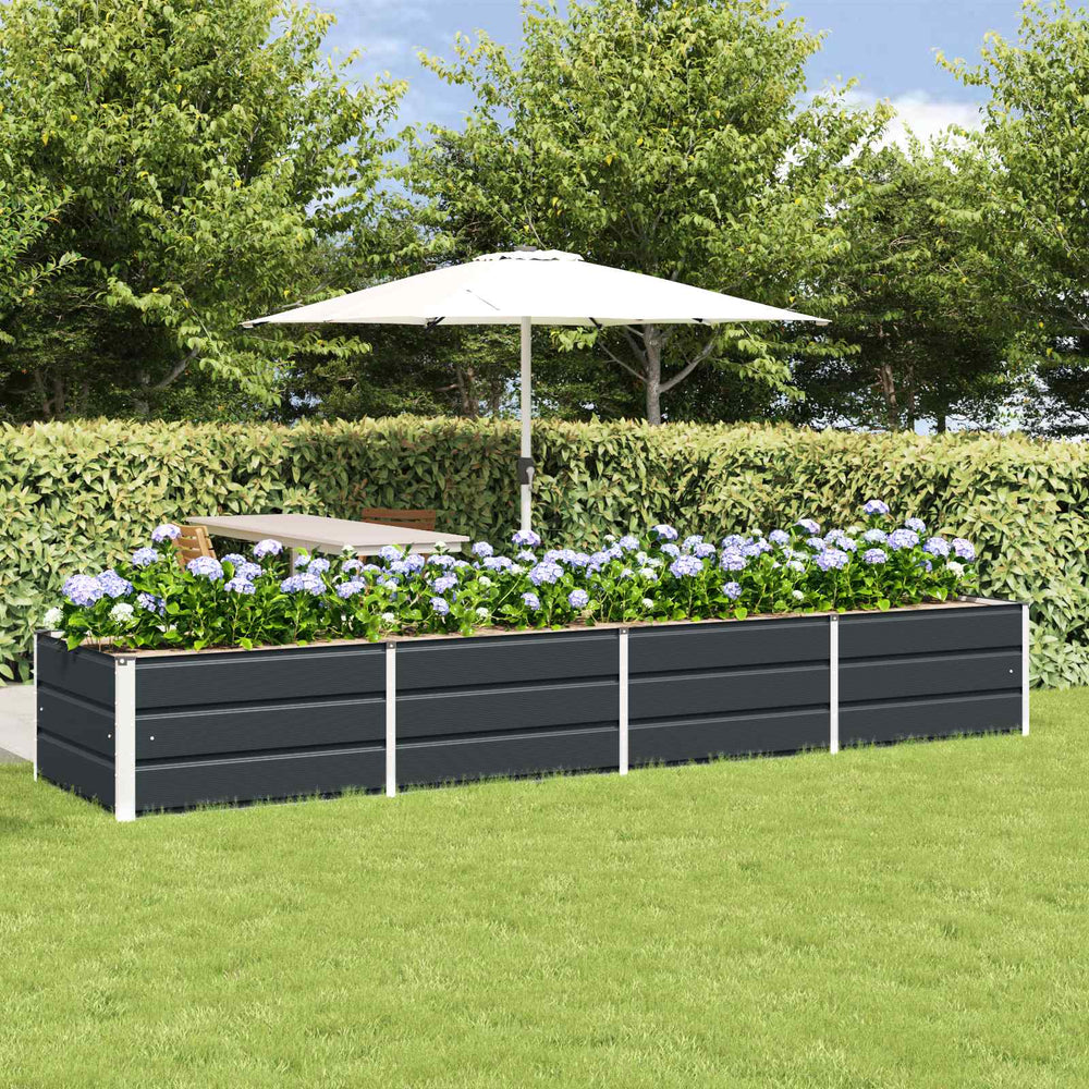 vidaXL Raised Garden Bed Anthracite 320 x 80 x 45 cm Steel