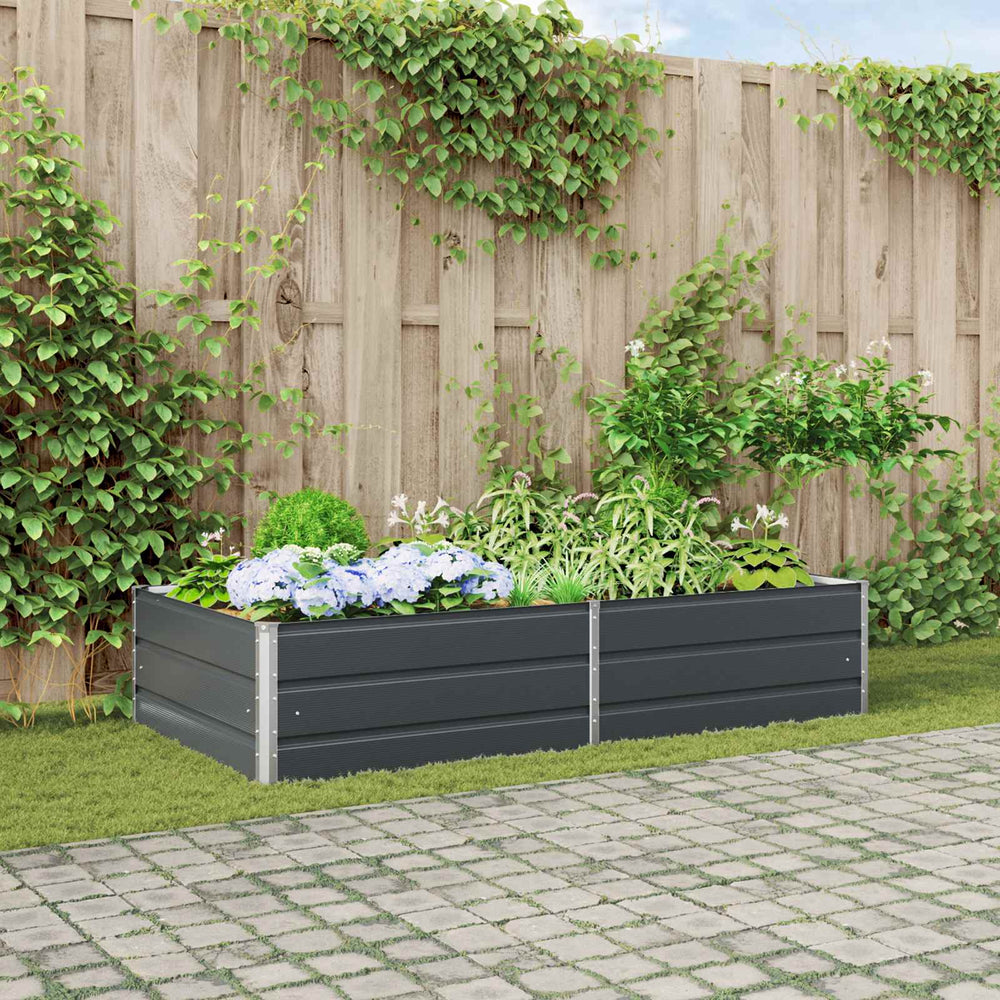 vidaXL Garden Planter Anthracite 195 x 100 x 45 cm Galvanized Steel