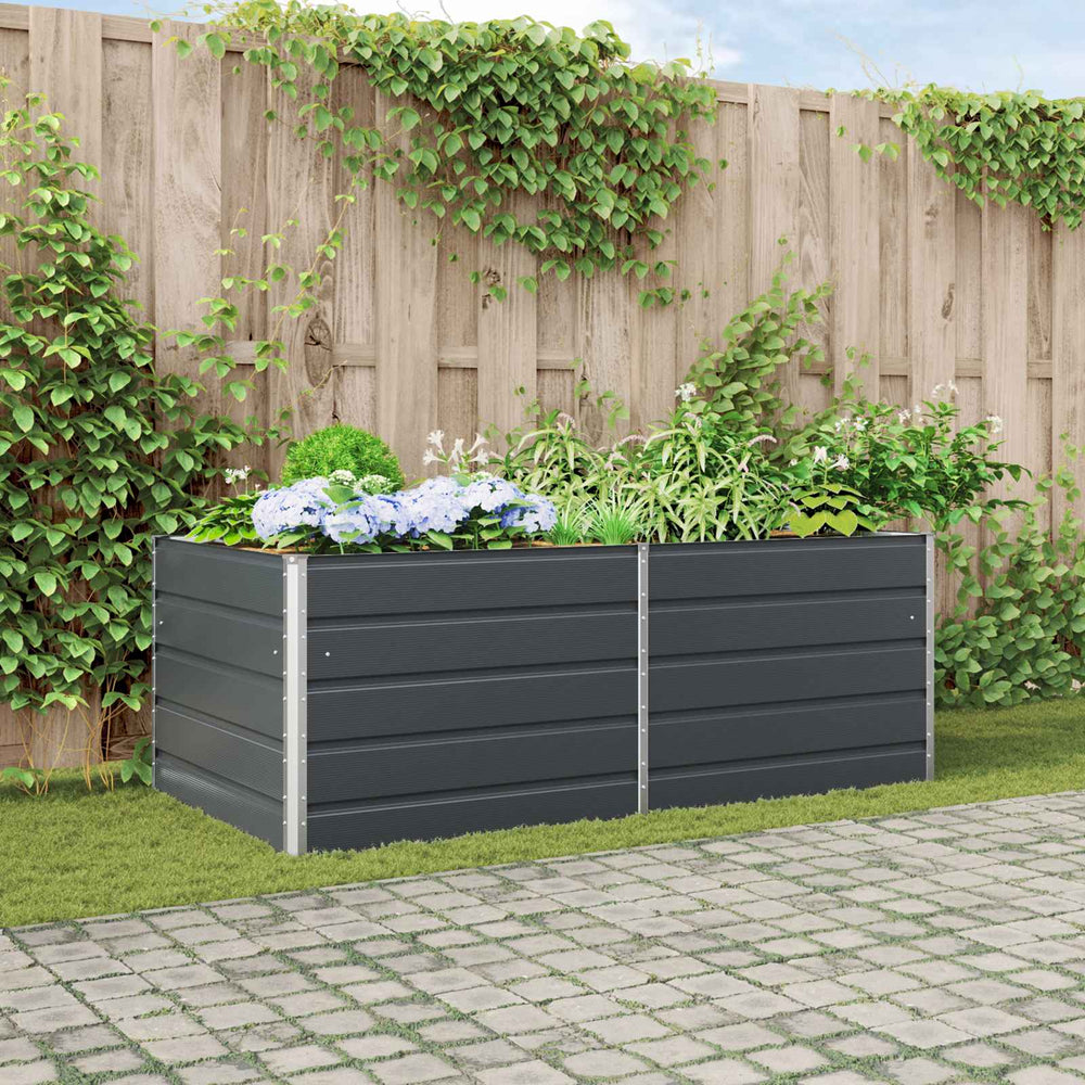 vidaXL Planter Anthracite 195 x 100 x 75 cm Galvanized Steel