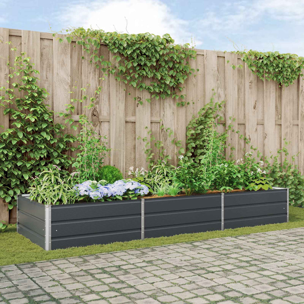 vidaXL Planter Anthracite 290 x 100 x 45 cm Galvanized Steel