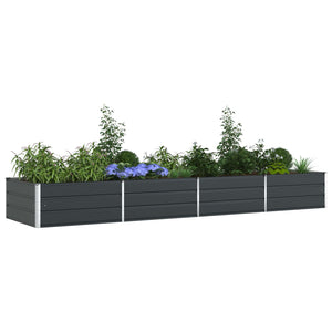 vidaXL Garden Planter Anthracite 385 x 100 x 45 cm Galvanized Steel