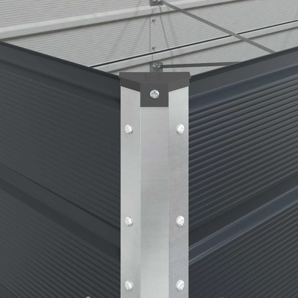 vidaXL Raised Garden Bed Anthracite 385 x 100 x 75 cm Galvanized Steel