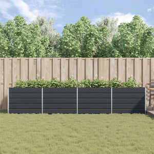 vidaXL Raised Garden Bed Anthracite 385 x 100 x 75 cm Galvanized Steel