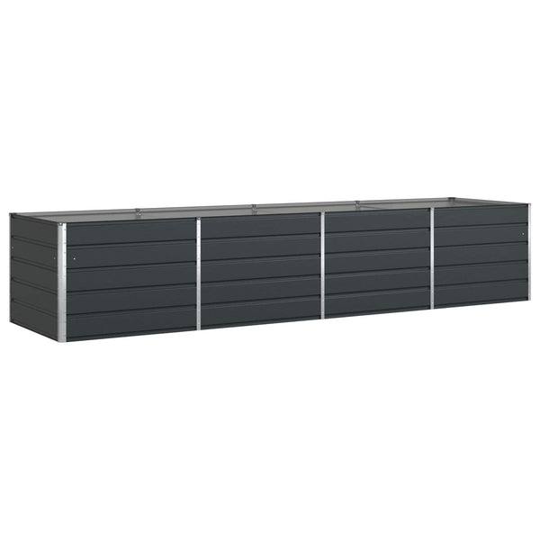 vidaXL Raised Garden Bed Anthracite 385 x 100 x 75 cm Galvanized Steel
