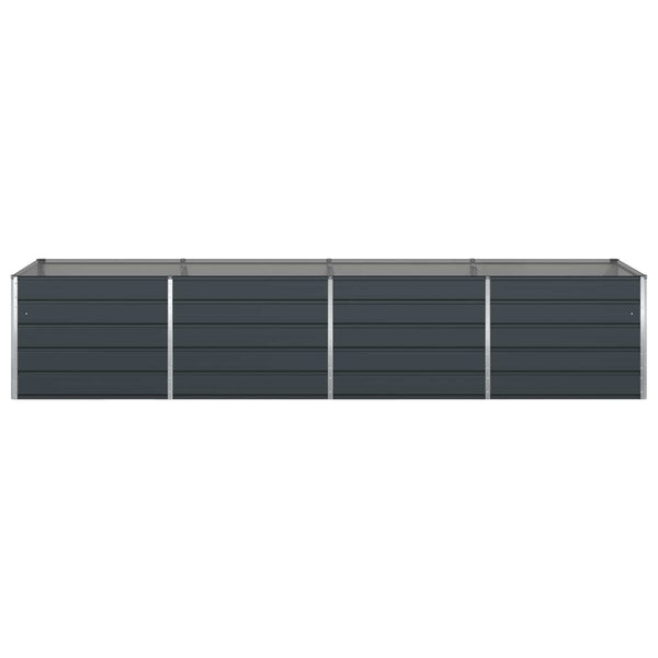 vidaXL Raised Garden Bed Anthracite 385 x 100 x 75 cm Galvanized Steel