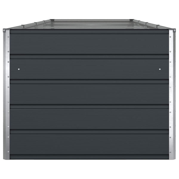 vidaXL Raised Garden Bed Anthracite 385 x 100 x 75 cm Galvanized Steel