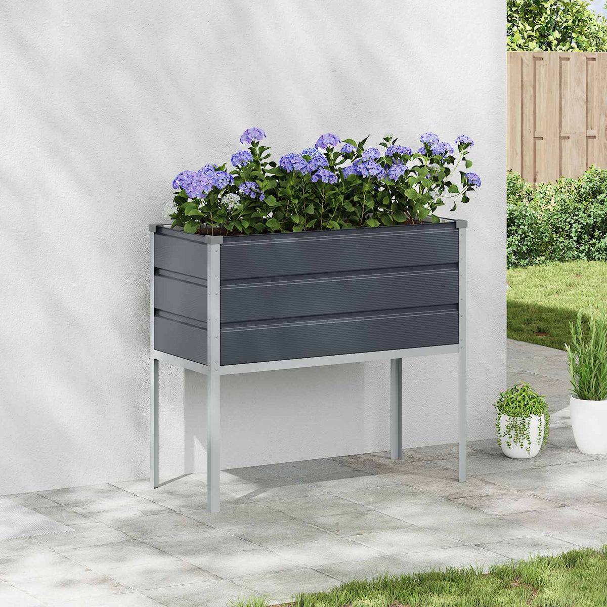 vidaXL Planter Anthracite 100 x 45 x 90 cm Galvanized Steel