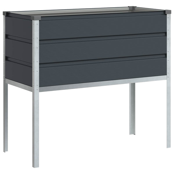 vidaXL Planter Anthracite 100 x 45 x 90 cm Galvanized Steel