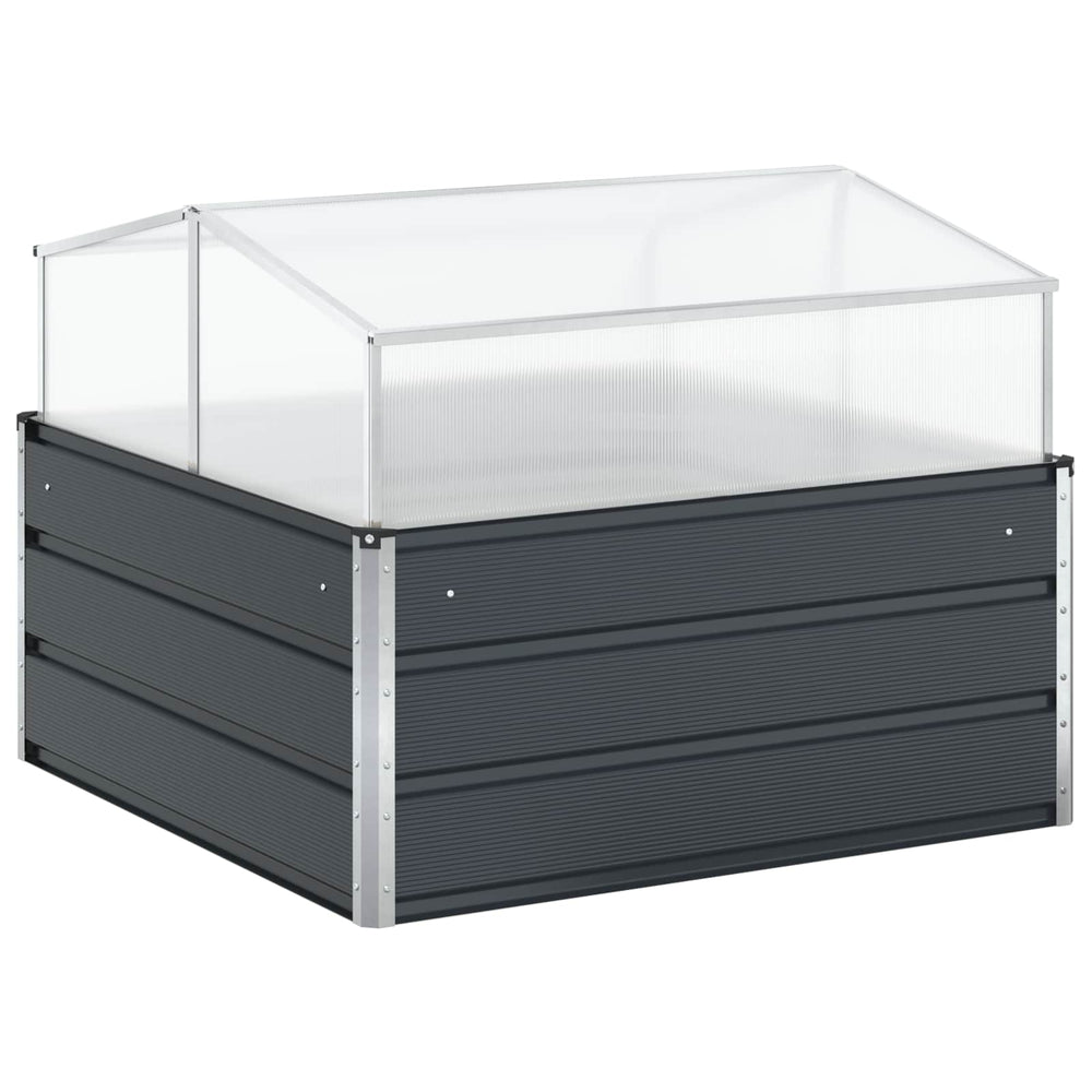 vidaXL Raised Garden Bed Anthracite 100 x 100 x 77 cm Galvanized Steel