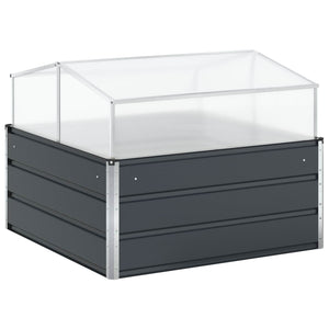 vidaXL Raised Garden Bed Anthracite 100 x 100 x 77 cm Galvanized Steel
