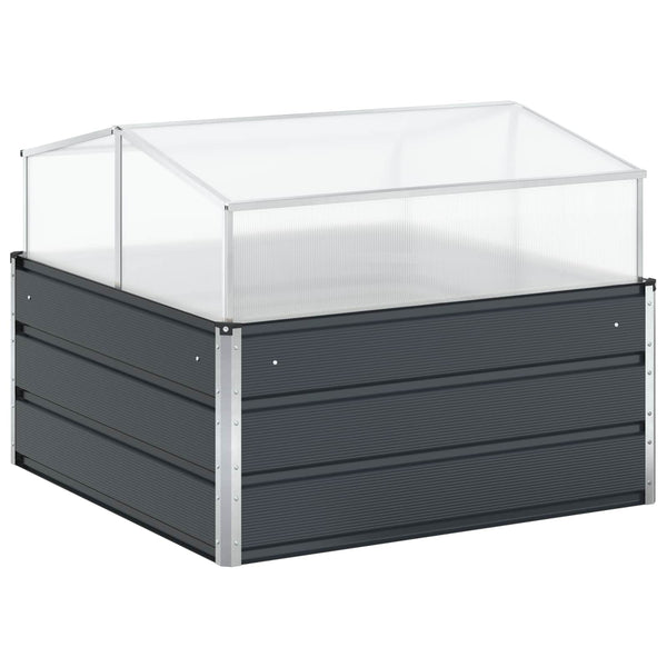 vidaXL Raised Garden Bed Anthracite 100 x 100 x 77 cm Galvanized Steel