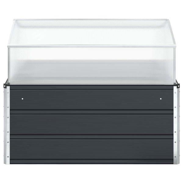 vidaXL Raised Garden Bed Anthracite 100 x 100 x 77 cm Galvanized Steel