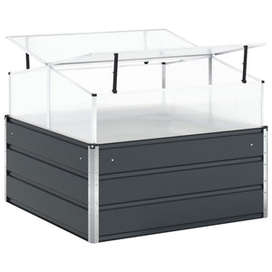 vidaXL Raised Garden Bed Anthracite 100 x 100 x 77 cm Galvanized Steel