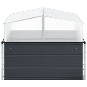 vidaXL Raised Garden Bed Anthracite 100 x 100 x 77 cm Galvanized Steel