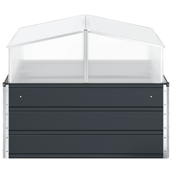 vidaXL Raised Garden Bed Anthracite 100 x 100 x 77 cm Galvanized Steel