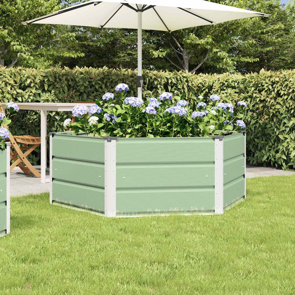 vidaXL Pastel Green Planter 129 x 129 x 45 cm Steel