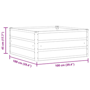 vidaXL Planter Pastel Green 100 x 100 x 45 cm Steel