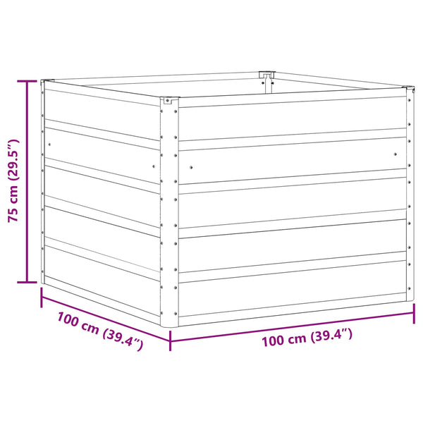 vidaXL Planter Pastel Green 100 x 100 x 75 cm Steel