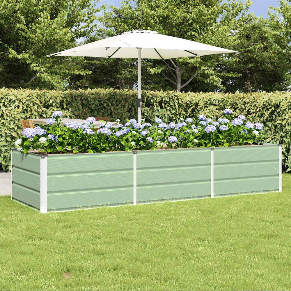 vidaXL Garden Planter Green 240 x 80 x 45 cm Steel