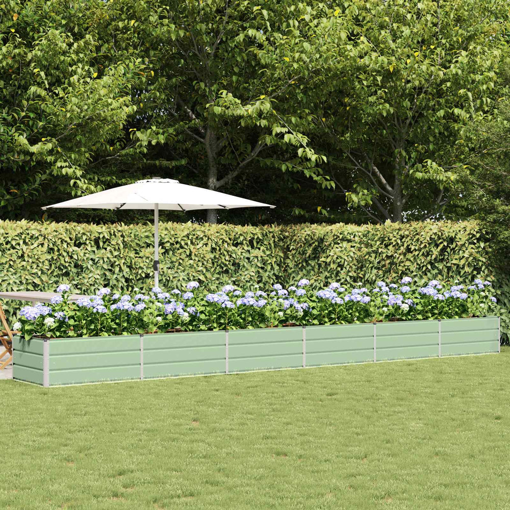 vidaXL Garden Raised Bed Green 600 x 80 x 45 cm Steel