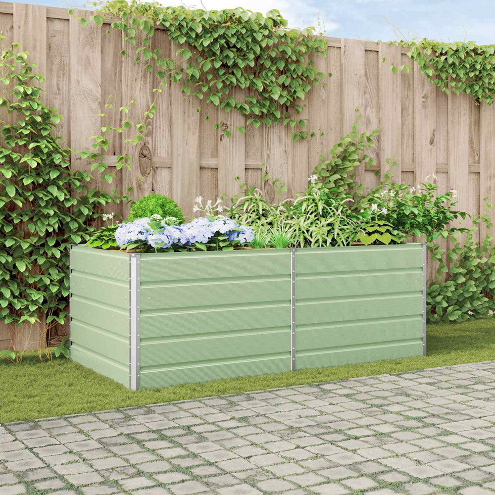 vidaXL Planter Pastel Green 195 x 100 x 75 cm Galvanized Steel