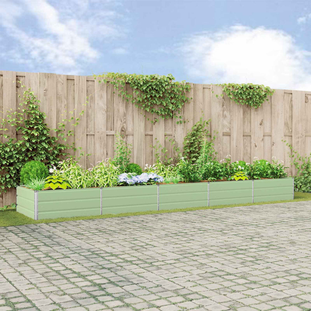vidaXL Planter Pastel Green 480 x 100 x 45 cm Galvanized Steel