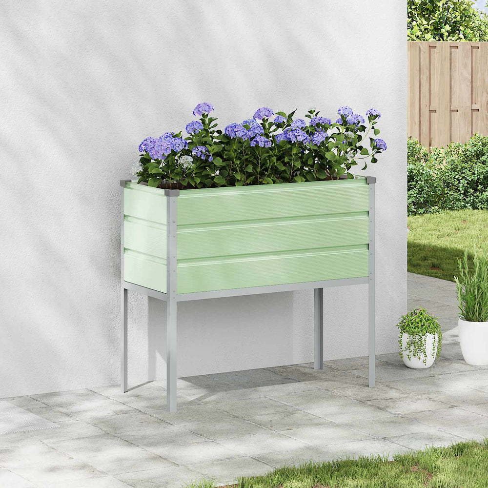 vidaXL Planter Pastel Green 100 x 45 x 90 cm Galvanized Steel