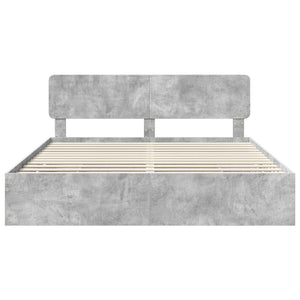 vidaXL Bed Frame with Drawers Concrete Gray 180 x 200 cm Engineered Wood