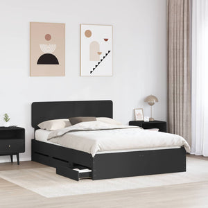vidaXL Bed Frame with Drawers Black 160 x 200 cm Engineered Wood