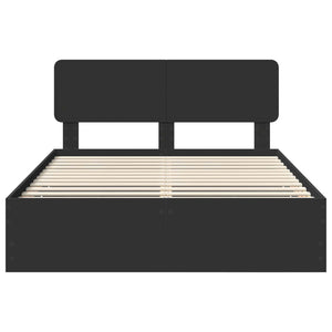 vidaXL Bed Frame with Drawers Black 160 x 200 cm Engineered Wood
