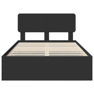 vidaXL Bed Frame with Drawers Black 120 x 200 cm Engineered Wood