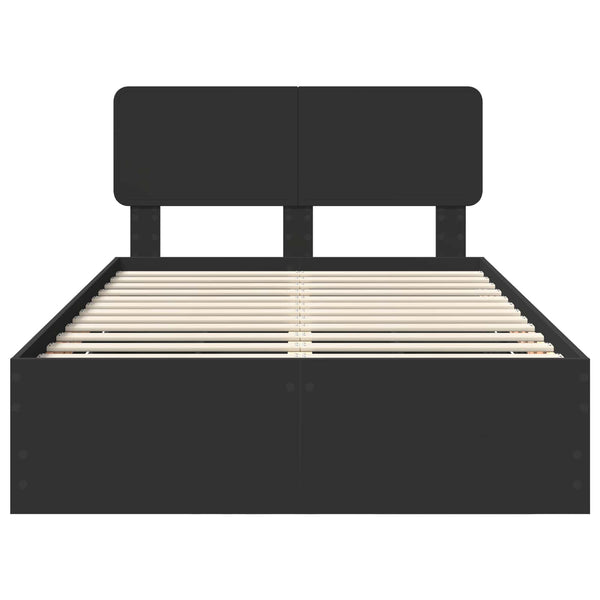 vidaXL Bed Frame with Drawers Black 120 x 200 cm Engineered Wood