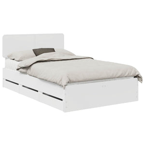 vidaXL Bed Frame with Drawers White 120 x 190 cm Engineered Wood