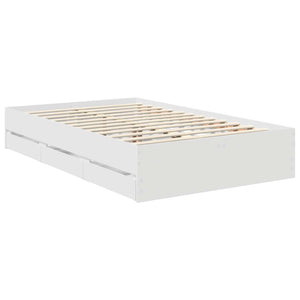 vidaXL Bed Frame with Drawers White 120 x 190 cm Engineered Wood
