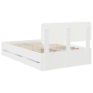 vidaXL Bed Frame with Drawers White 120 x 190 cm Engineered Wood