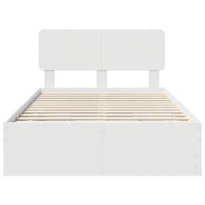 vidaXL Bed Frame with Drawers White 120 x 190 cm Engineered Wood