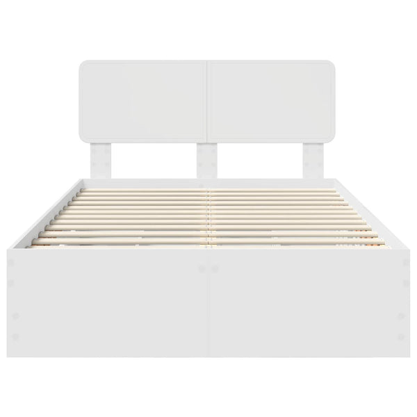 vidaXL Bed Frame with Drawers White 120 x 190 cm Engineered Wood