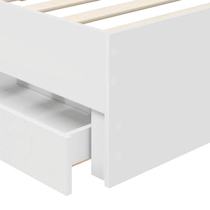 vidaXL Bed Frame with Drawers White 100 x 200 cm Engineered Wood