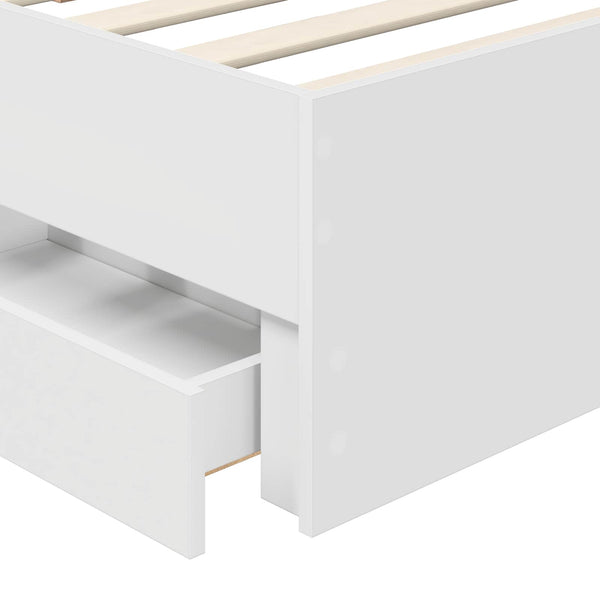 vidaXL Bed Frame with Drawers White 75 x 190 cm Engineered Wood