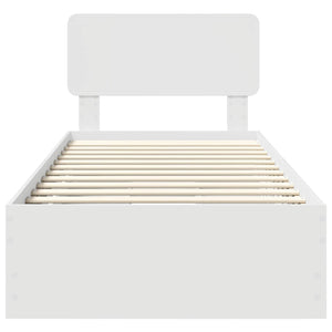 vidaXL Bed Frame with Drawers White 75 x 190 cm Engineered Wood