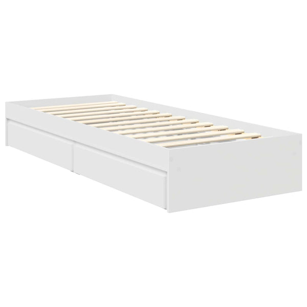 vidaXL Storage Bed with Headboard White 70 x 190 cm Engineered Wood