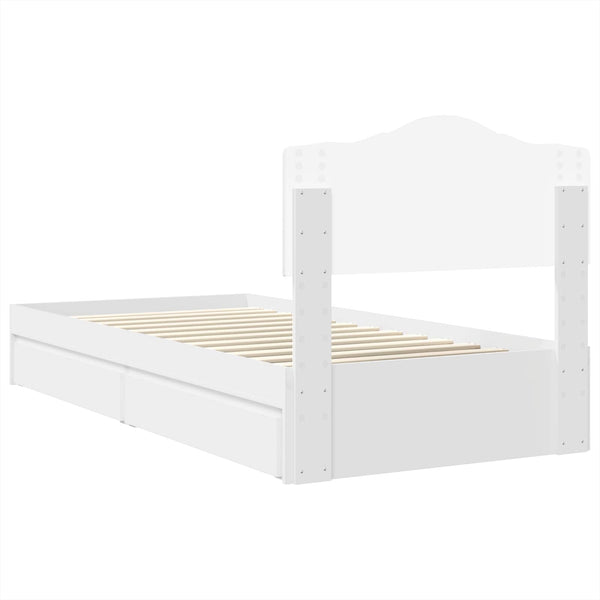 vidaXL Storage Bed with Headboard White 70 x 190 cm Engineered Wood
